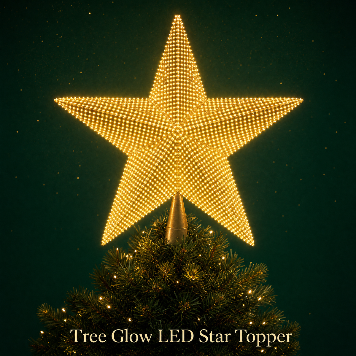 Tree Glow LED Star Tree Topper glowing gold