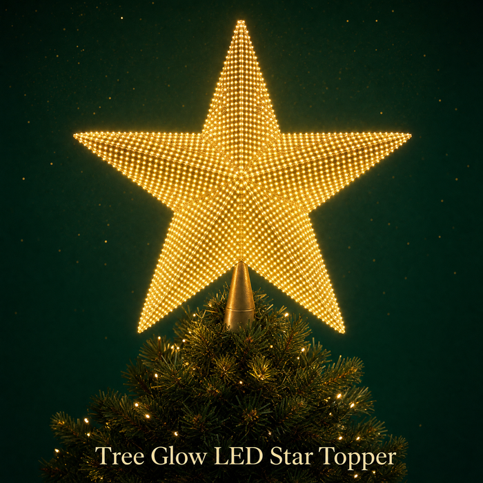 Tree Glow LED Star Tree Topper glowing gold