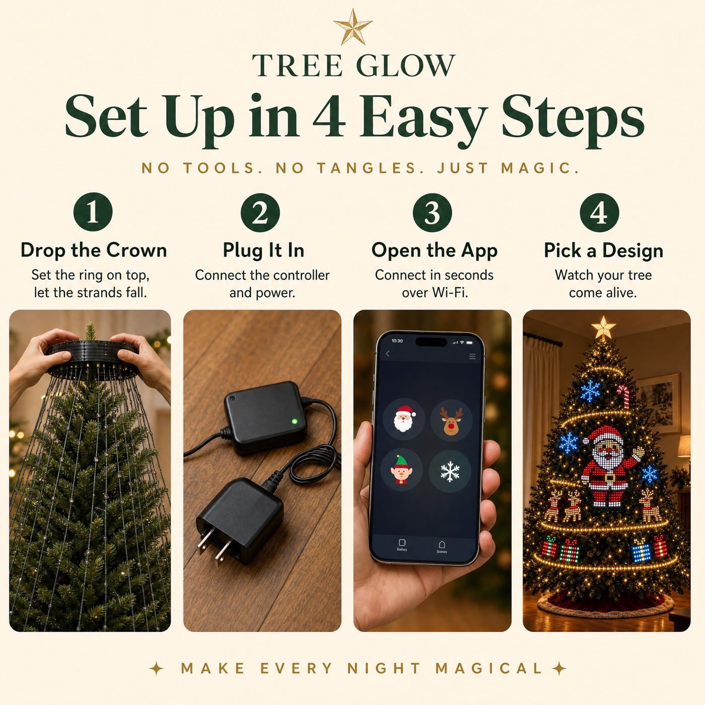 Set up Tree Glow in 4 easy steps